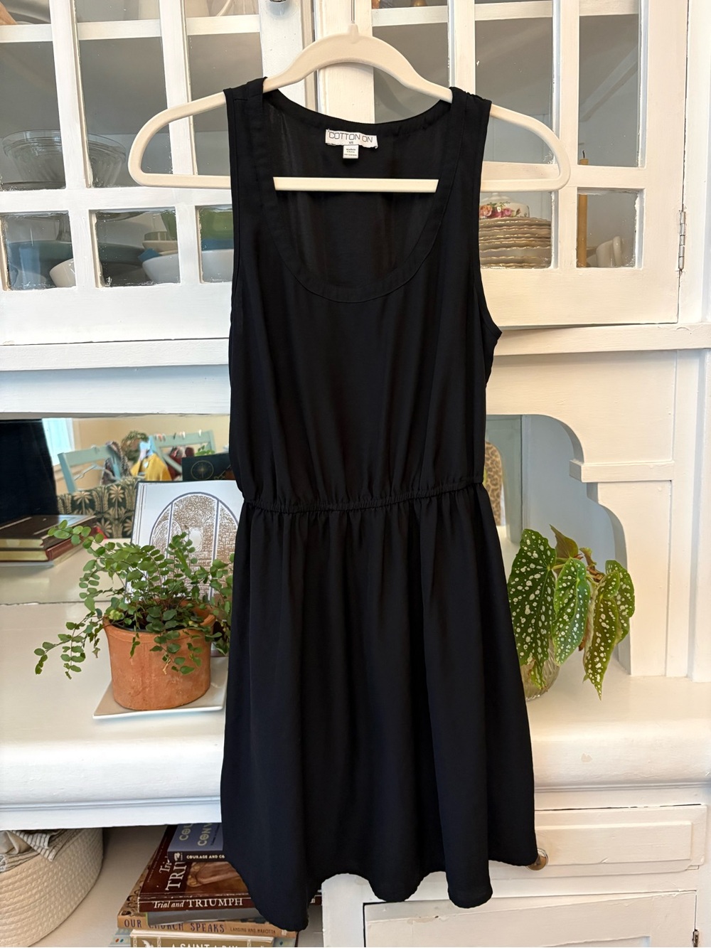 Cotton On Black Sleeveless Elastic-Waist Mini Dress